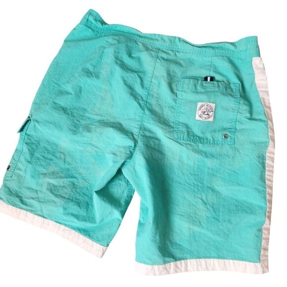 Tommy Hilfiger Swim Trunks Shorts Mens M Vintage Surfing Champion Spellout Blue - Picture 2 of 8